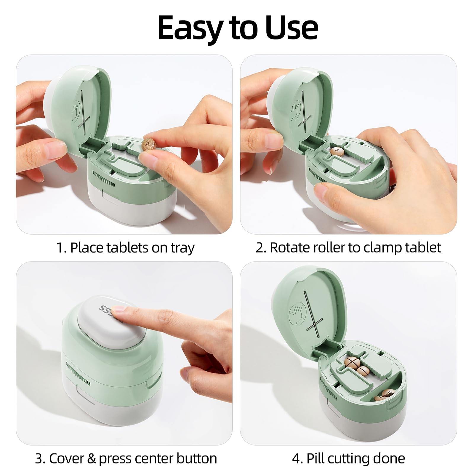 ZHIYES Adjustable Pill Cutter Splitter for Small and Tiny Pills, 1/2 Green