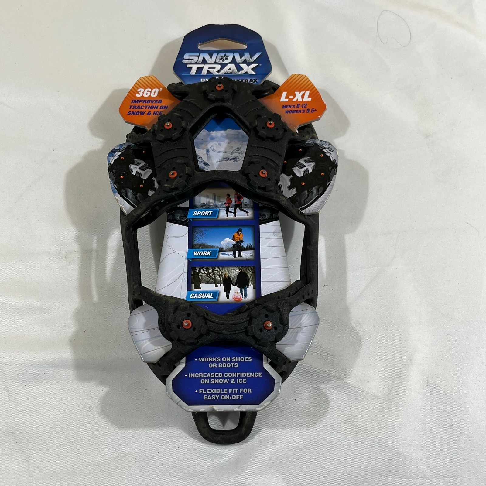 SnowTrax by Yaktrax Ice Cleats Shoe Traction Spikes L-XL Mens 8-12 Womens 9.5+