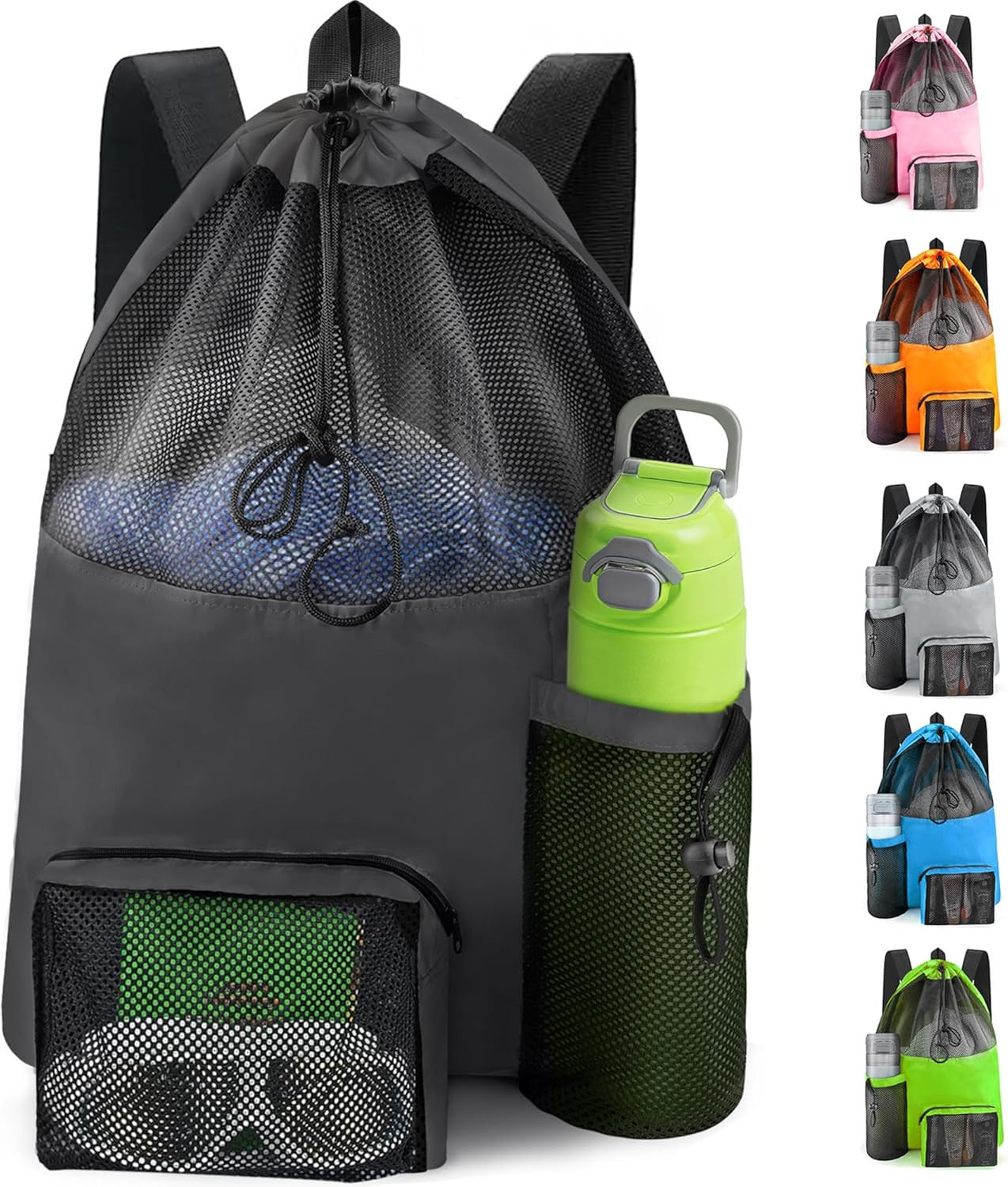 Swim Mesh Beach Bag, Waterproof Gym Bags for Women and Men, Large Pool Bag Swimm