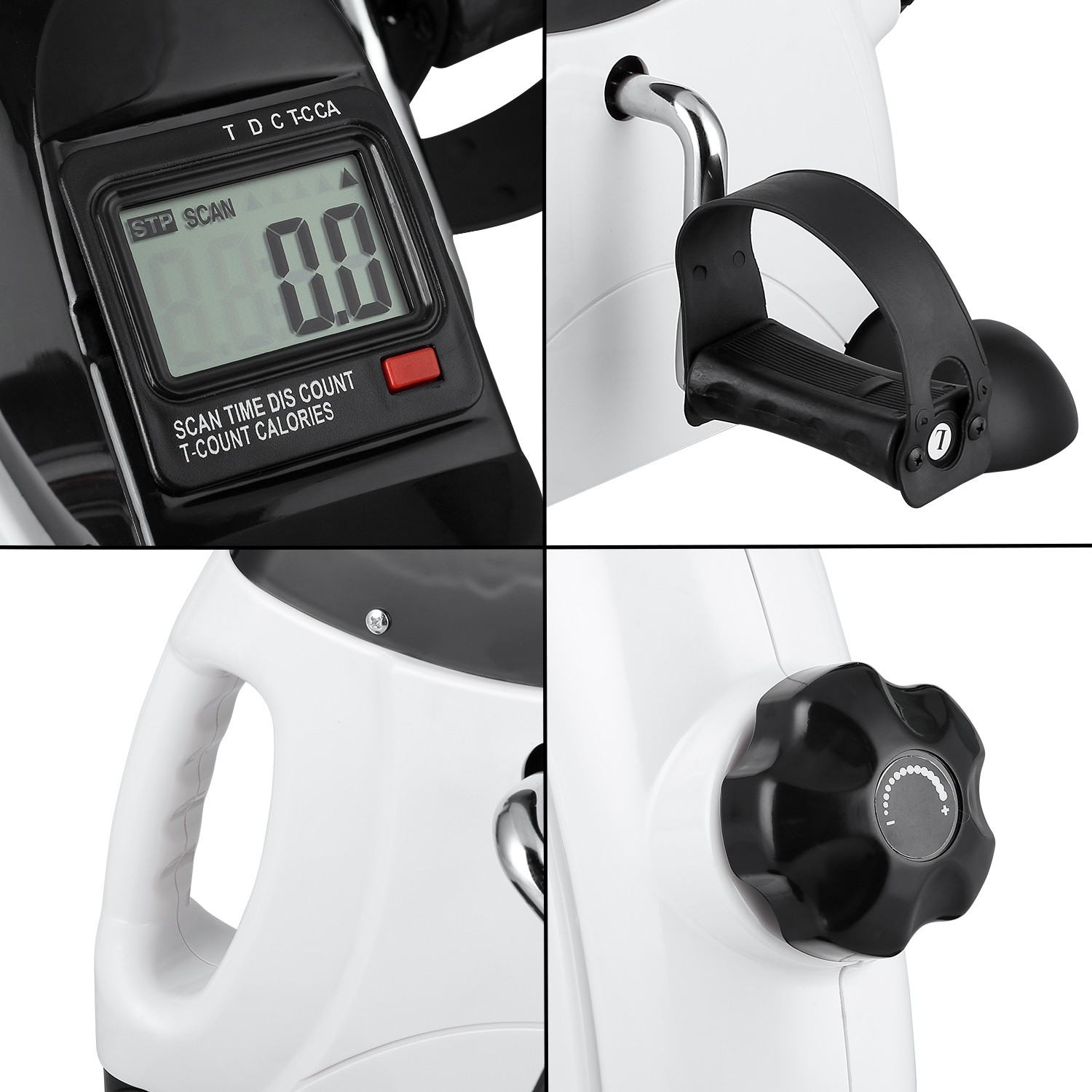 Evoland Mini Exercise Bike Under Desk w/LCD Display, Arm & Leg Pedal Exerciser
