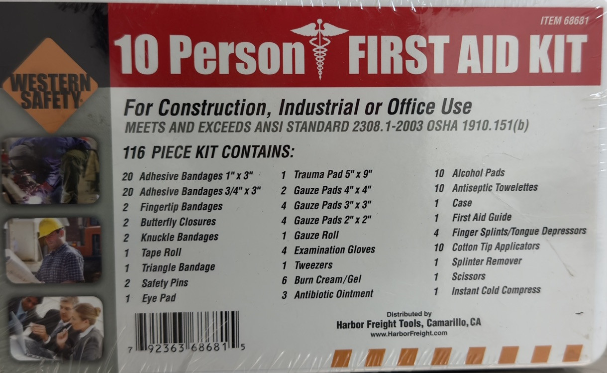 Western Safety 10 person First Aid Kit - 116 piece - ANSI 2308 OSHA