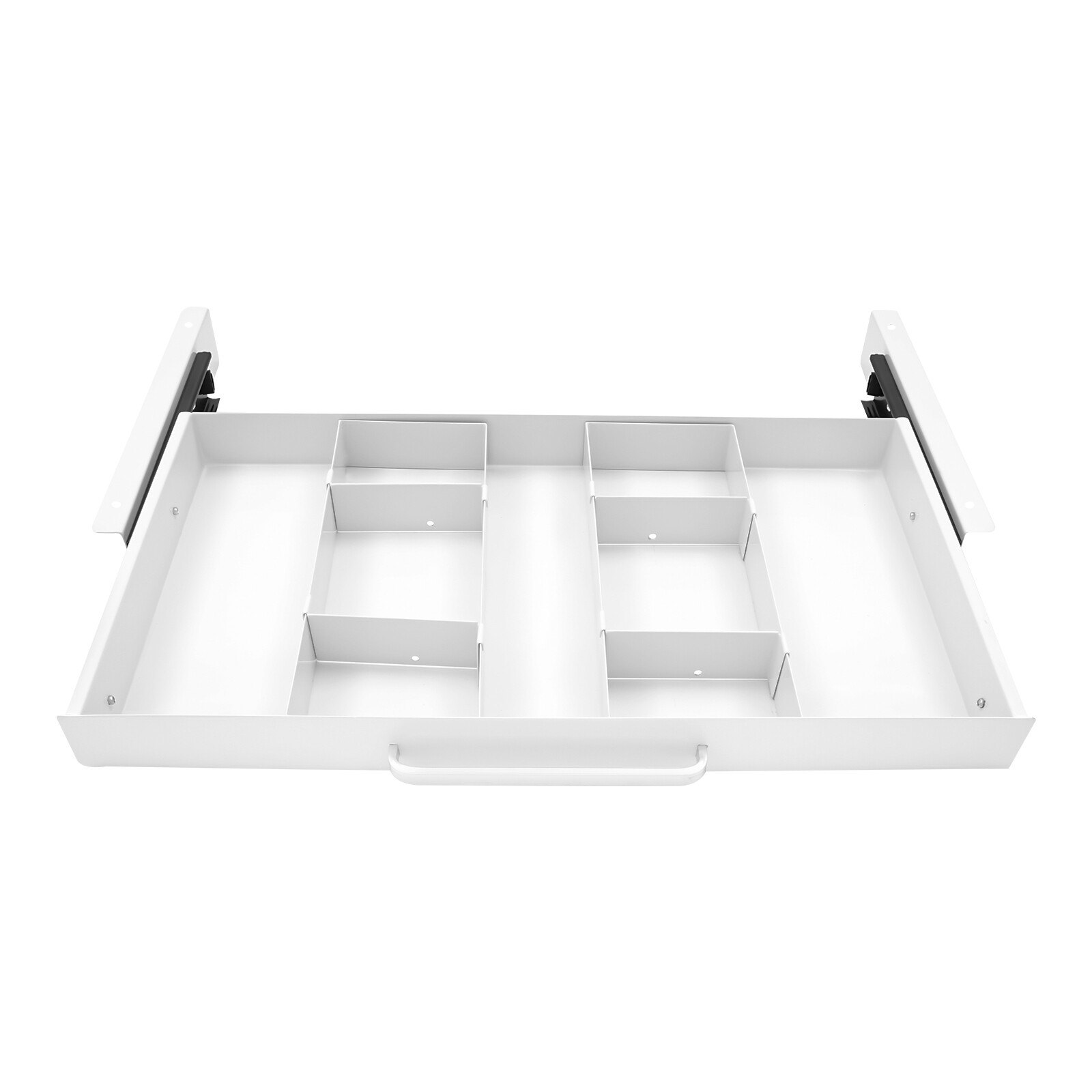 White 21.5" Under Desk Mounted Sliding Pull-out Drawer For Standing Desks