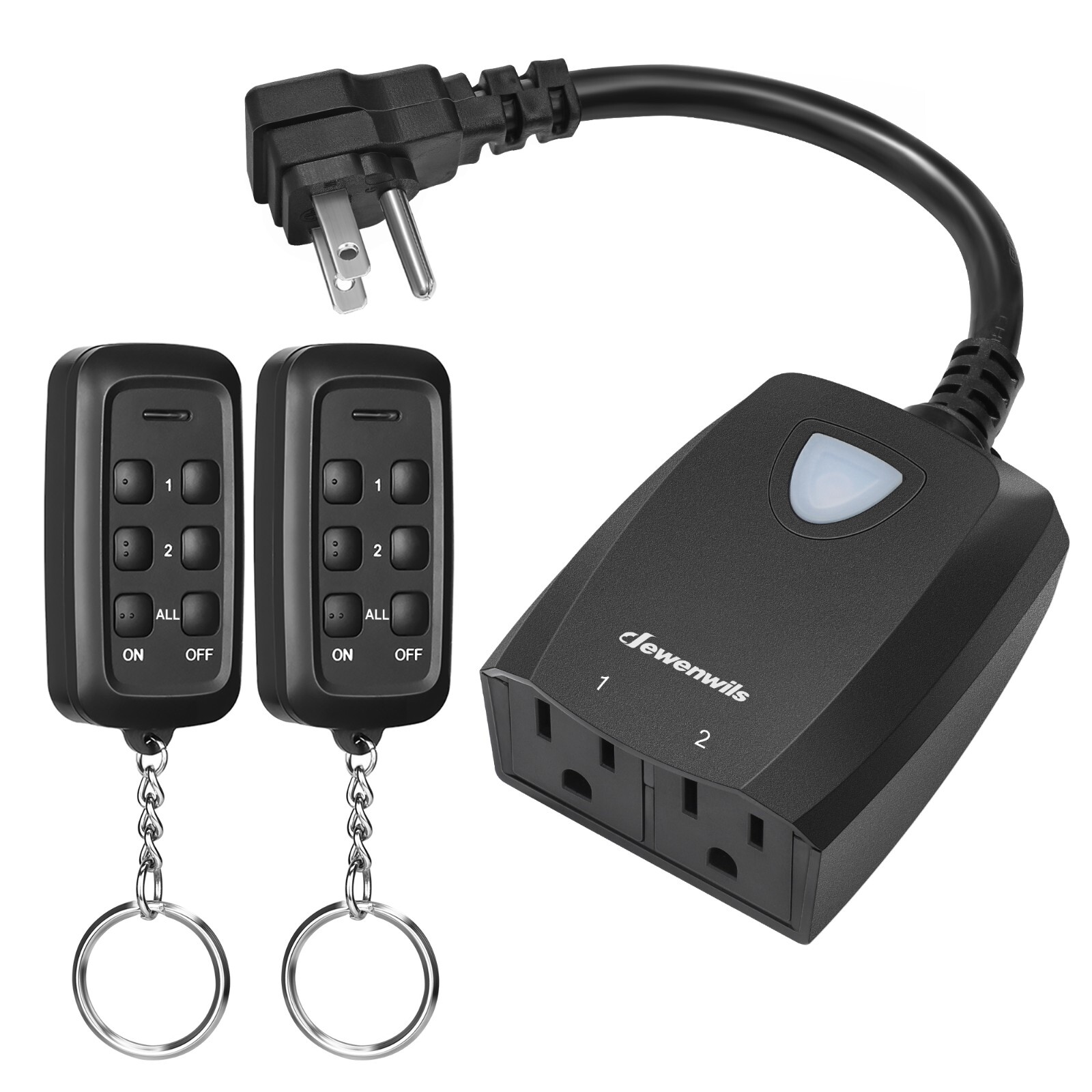 DEWENWILS Outdoor Remote Control Outlet,15A Heavy Duty w/2 Remote, Weatherproof