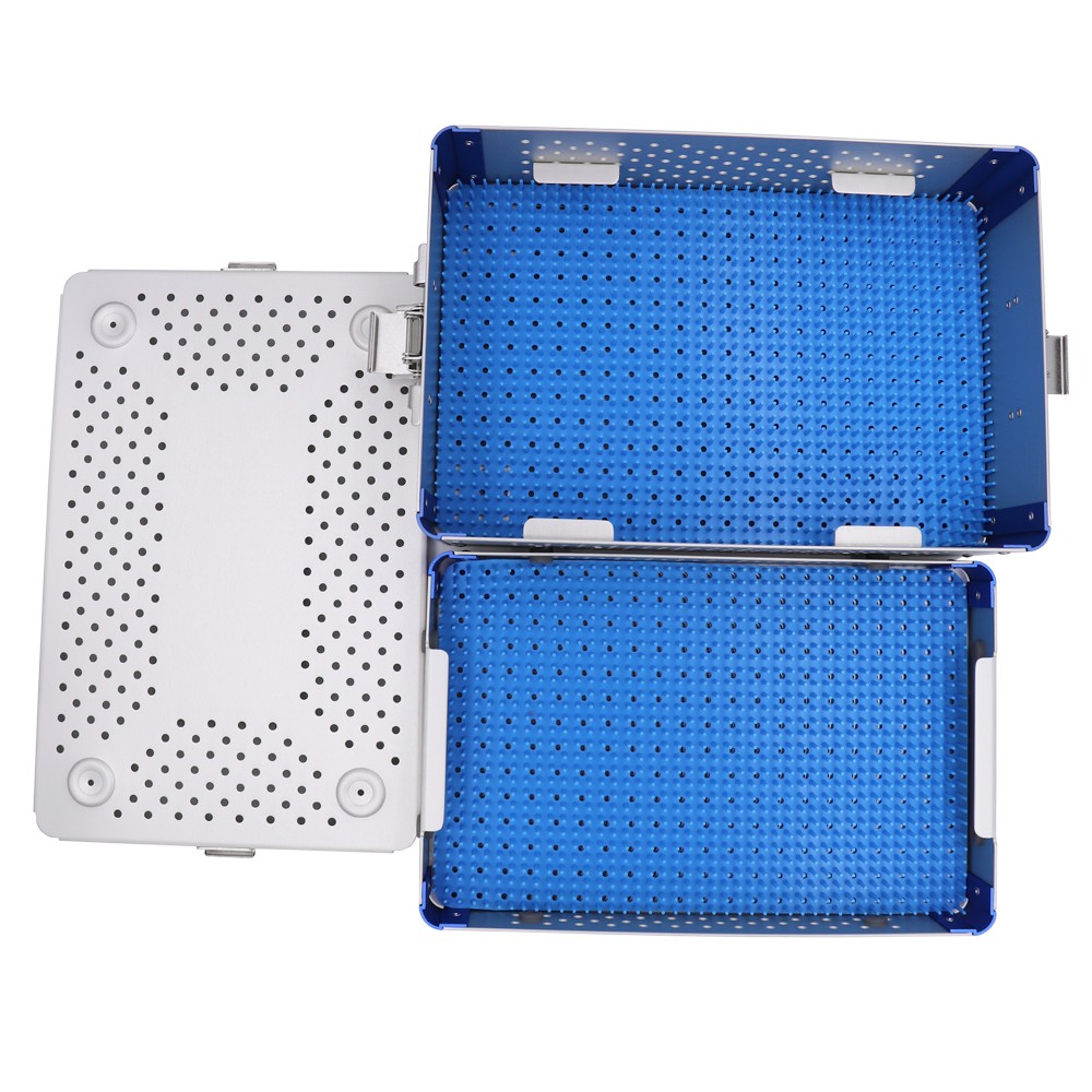 sterilization tray case Aluminium dental ophthalmic disfection box two Layer