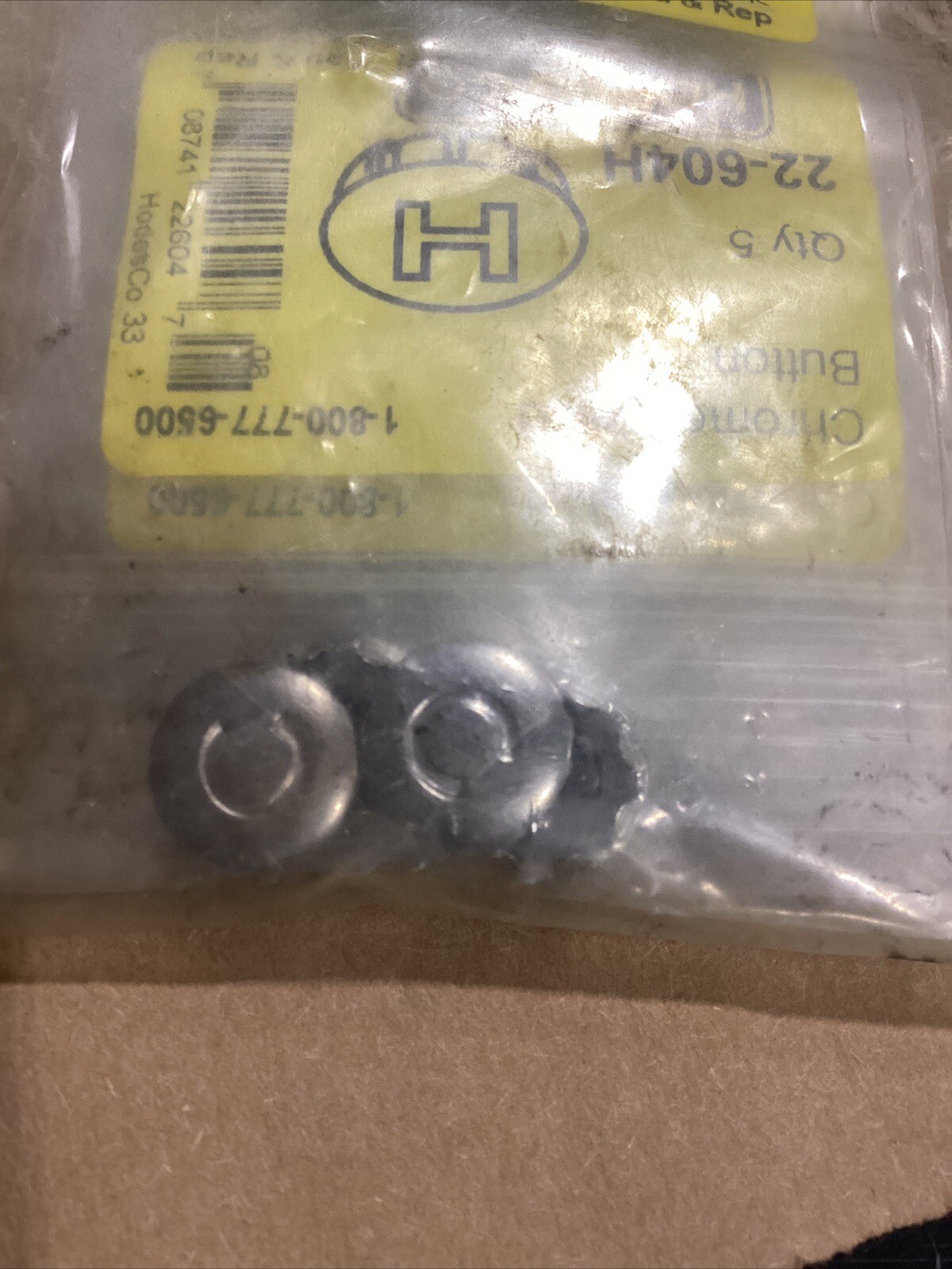 Hodes Chrome Plated Button 22-604H #699I125-CI