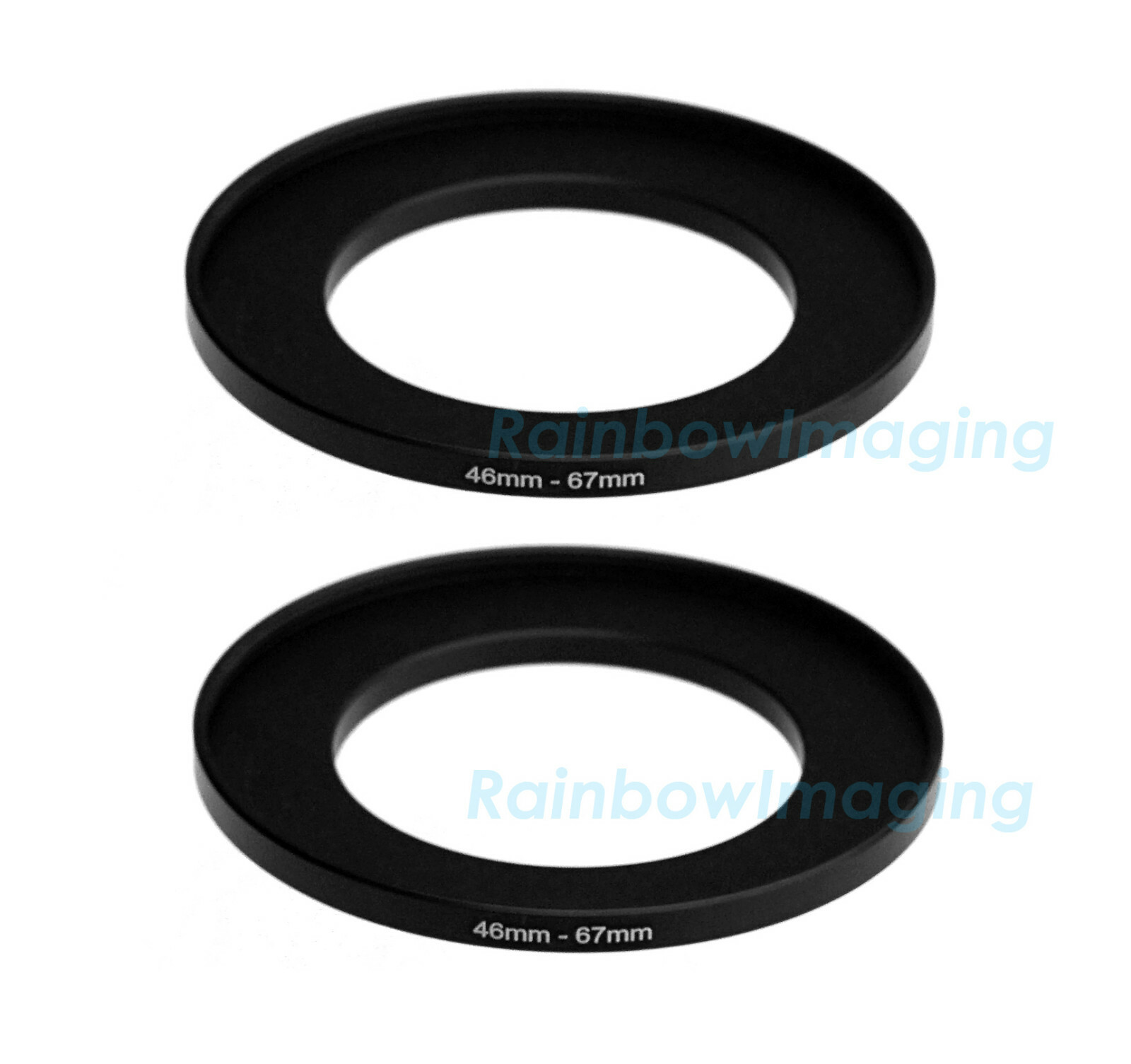 (2 Pcs) 46-67mm 46 mm to 67 mm Metal Step Up Lens Filter Ring Adapter US Seller