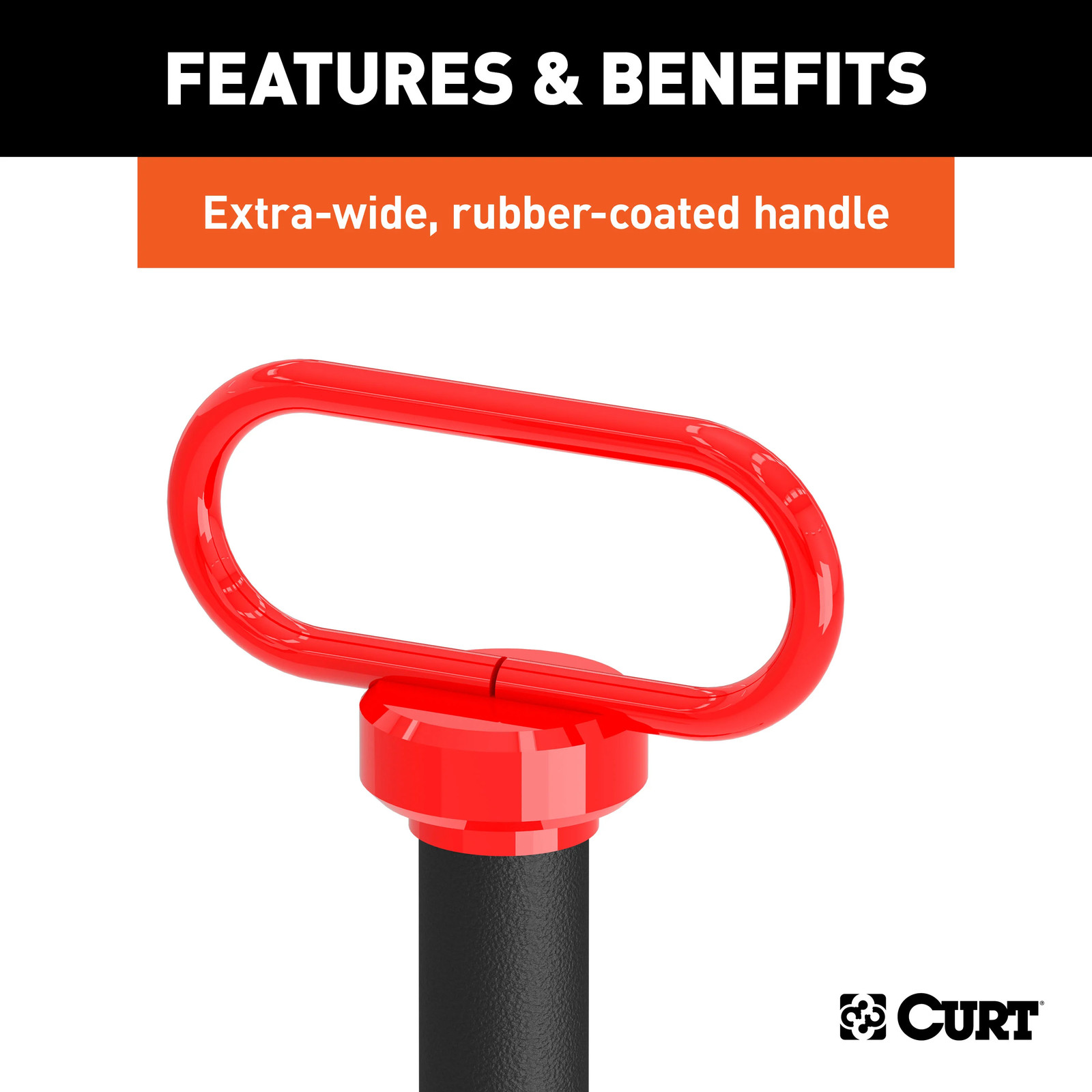 Curt 1" Clevis Pin with Handle and Clip