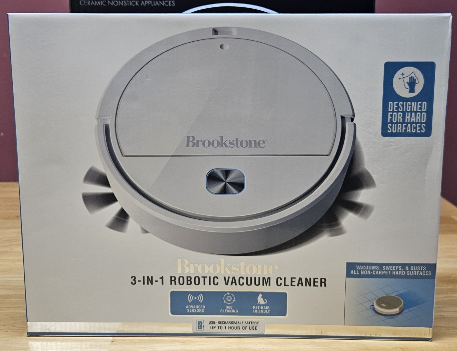 NEW Brookstone 3 In 1 Robotic Vacuum Cleaner