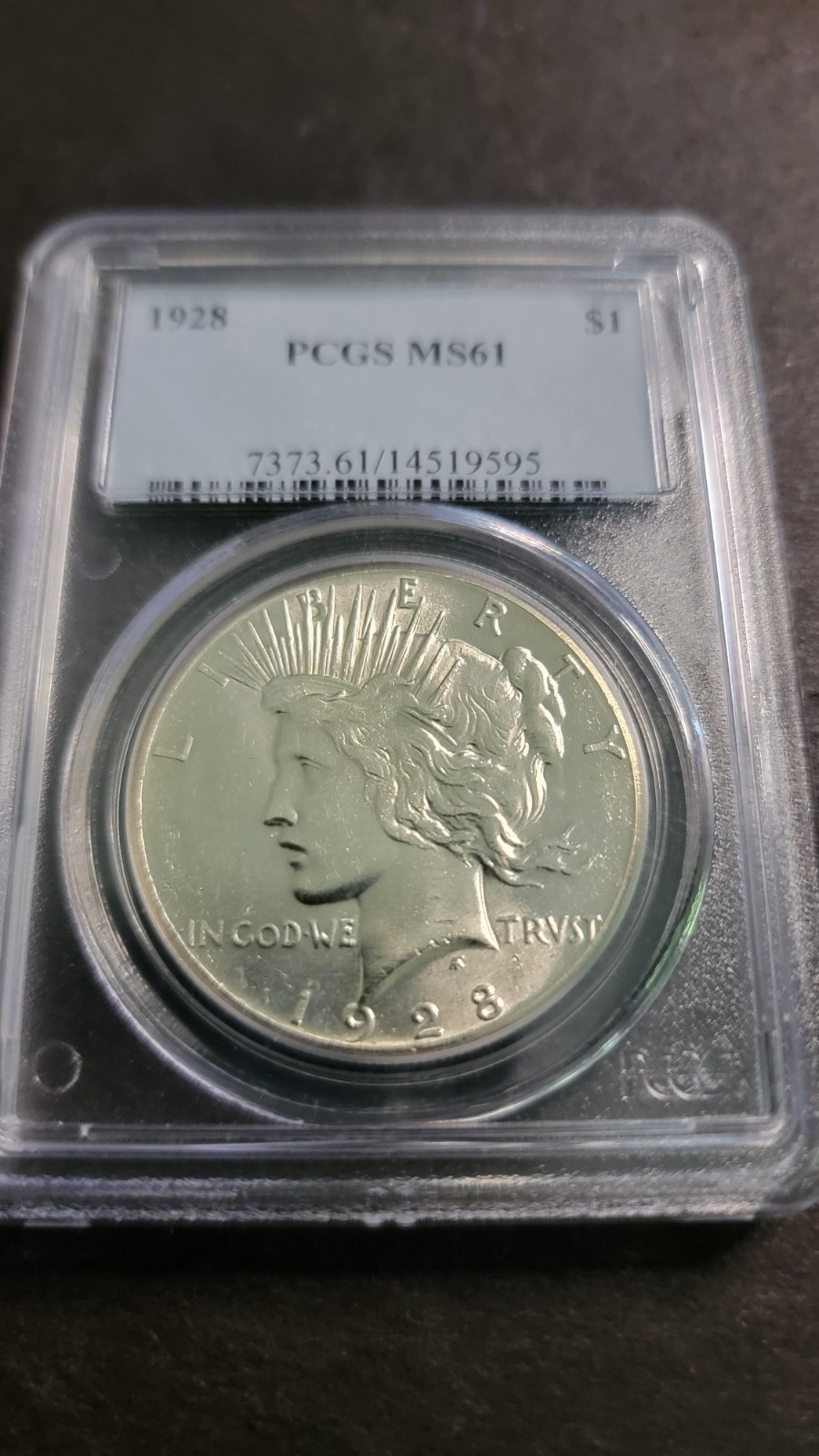 1928-P Peace Dollar $1 PCGS M61 Key Date, Flashy And Full Of Luster