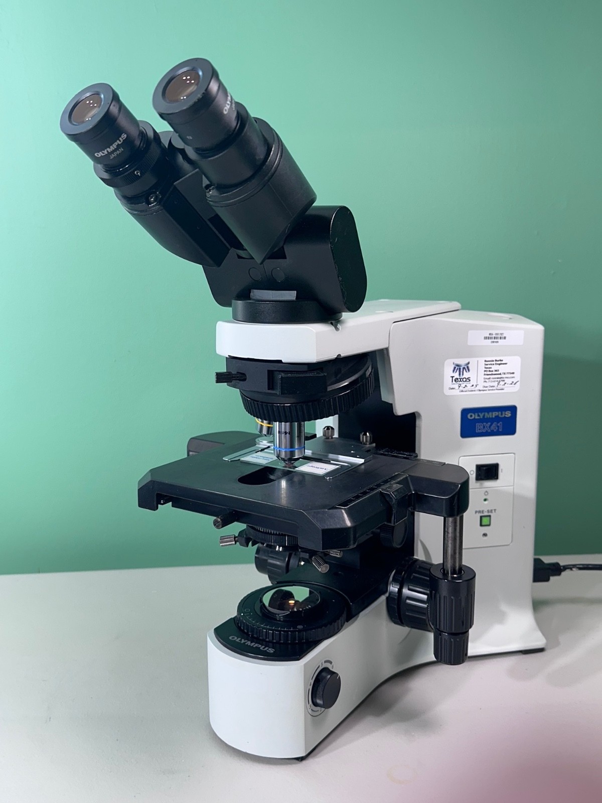 NICE Olympus BX41 Microscope with 3 Objectives, Ergonomic Tilting Head