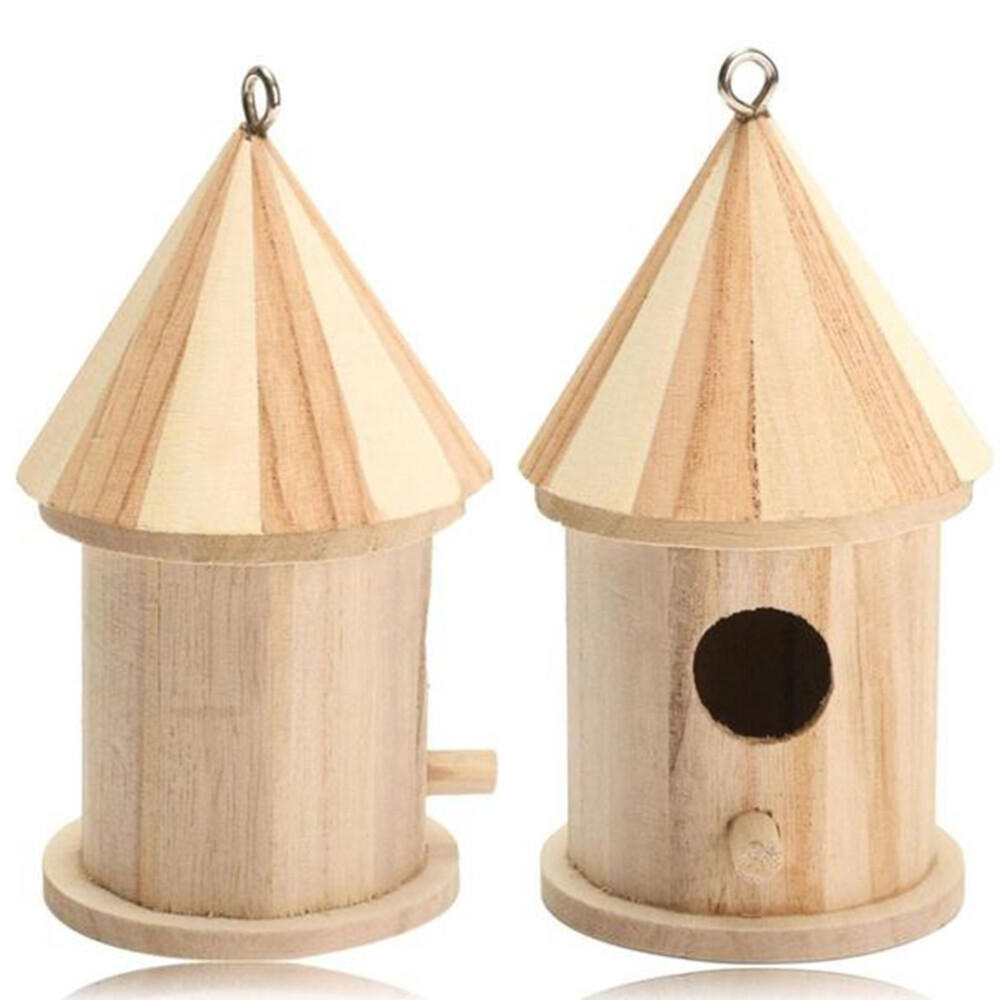 Wooden Bird Nest Hanging Birds House for Parakeets Budgerigar (Small) bird nest