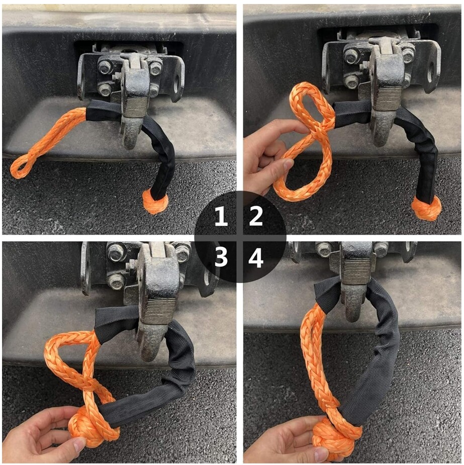 1X Soft Shackle 1/2"X22" For Truck Tow Recovery Strap 55000LBS Breaking Strength