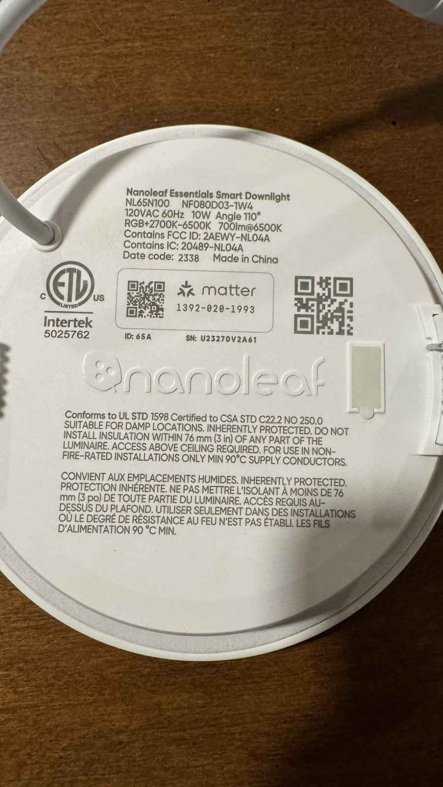 Nanoleaf Essentials Smart Downlight, 4 Inch