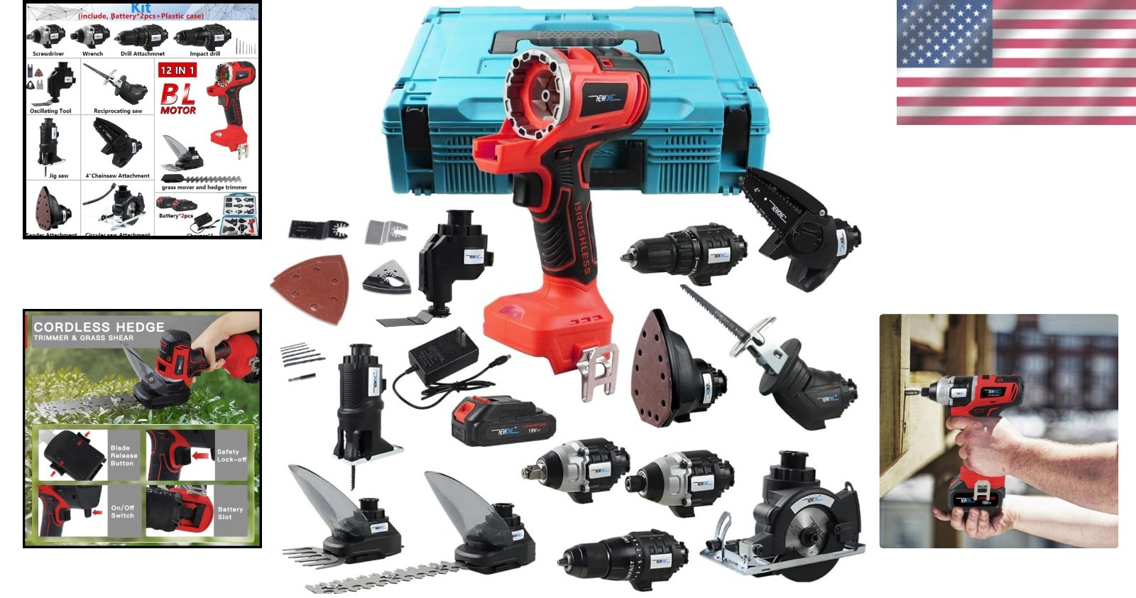 Versatile 12-Tool Power Tool Combo Set with Batteries - Milwaukee Compatible