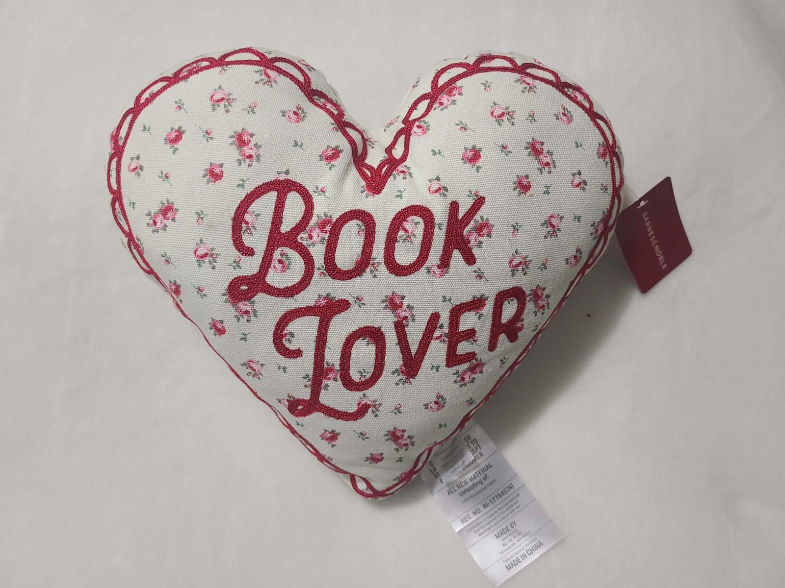Barnes & Noble Embroidered Book Lover Pillow Limited Edition