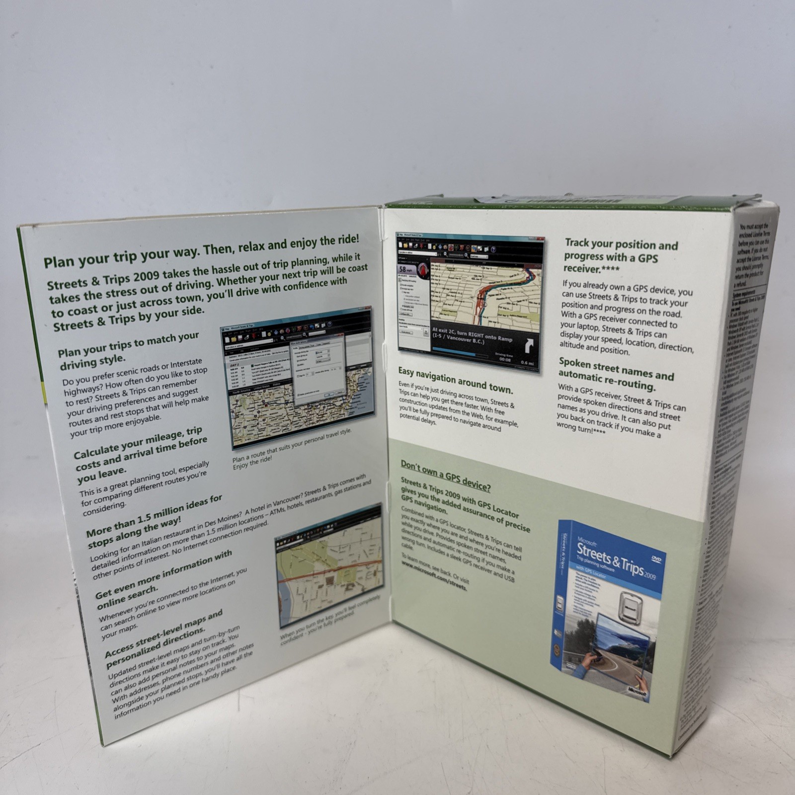 MS Streets & Trips 2009 Manual PC DVD Mapping Tool Software Microsoft