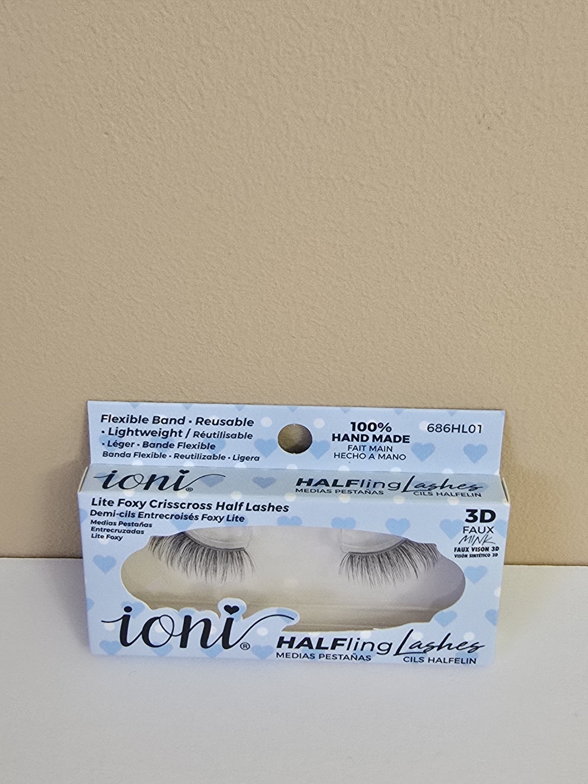 New Ioni Halfling Lashes 3D Faux 100% Handmade Lite Foxy Crisscross