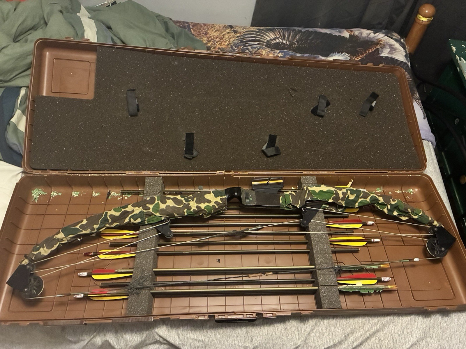 Camo Bow Hunting Crossbow 80lb 400fps Aluminum w/ Hard Case & Arrows Proline
