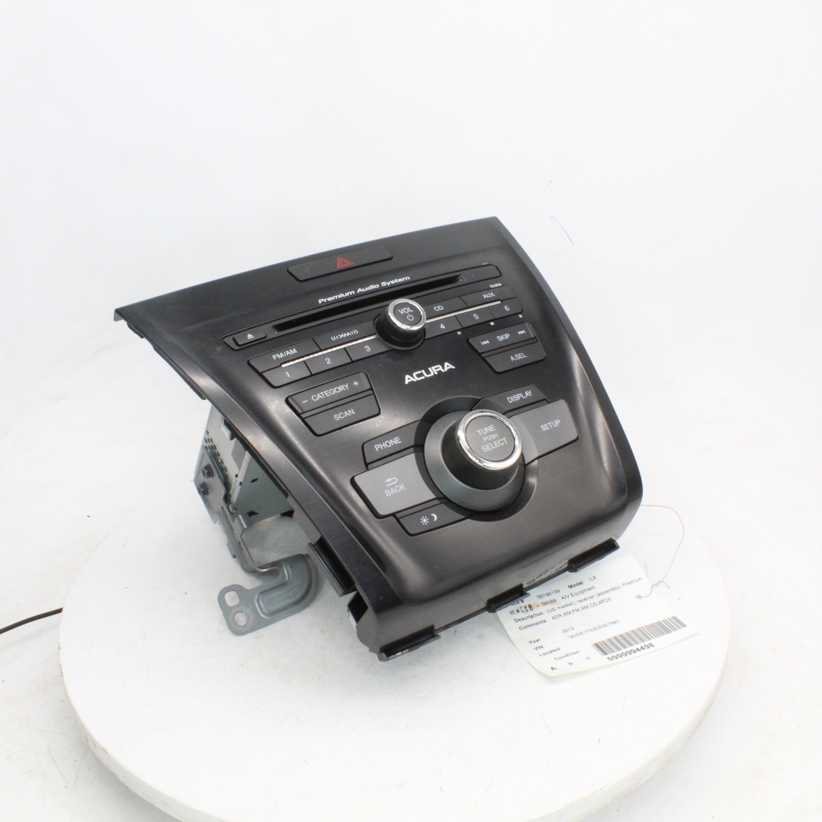 2013 Acura ILX AM,FM,XM,CD Receiver Part Number - 638-59389 ( Used )