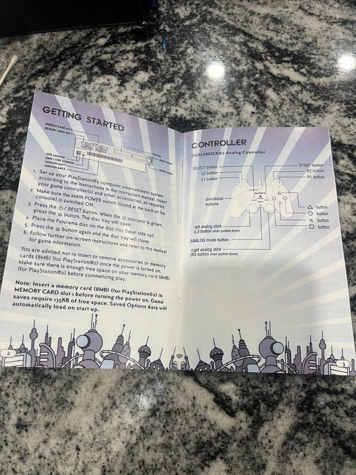 Replacement Manual for - Futurama - Sony PS2 Instruction Booklet