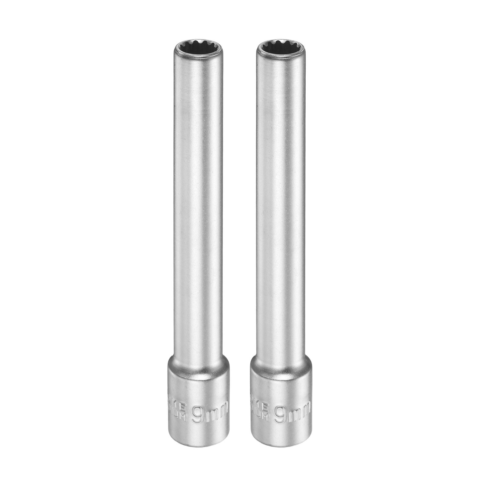 12 Points Deep Socket 3/8" Drive 9mm Nickel Plating Flip Sleeve 4.7" Long