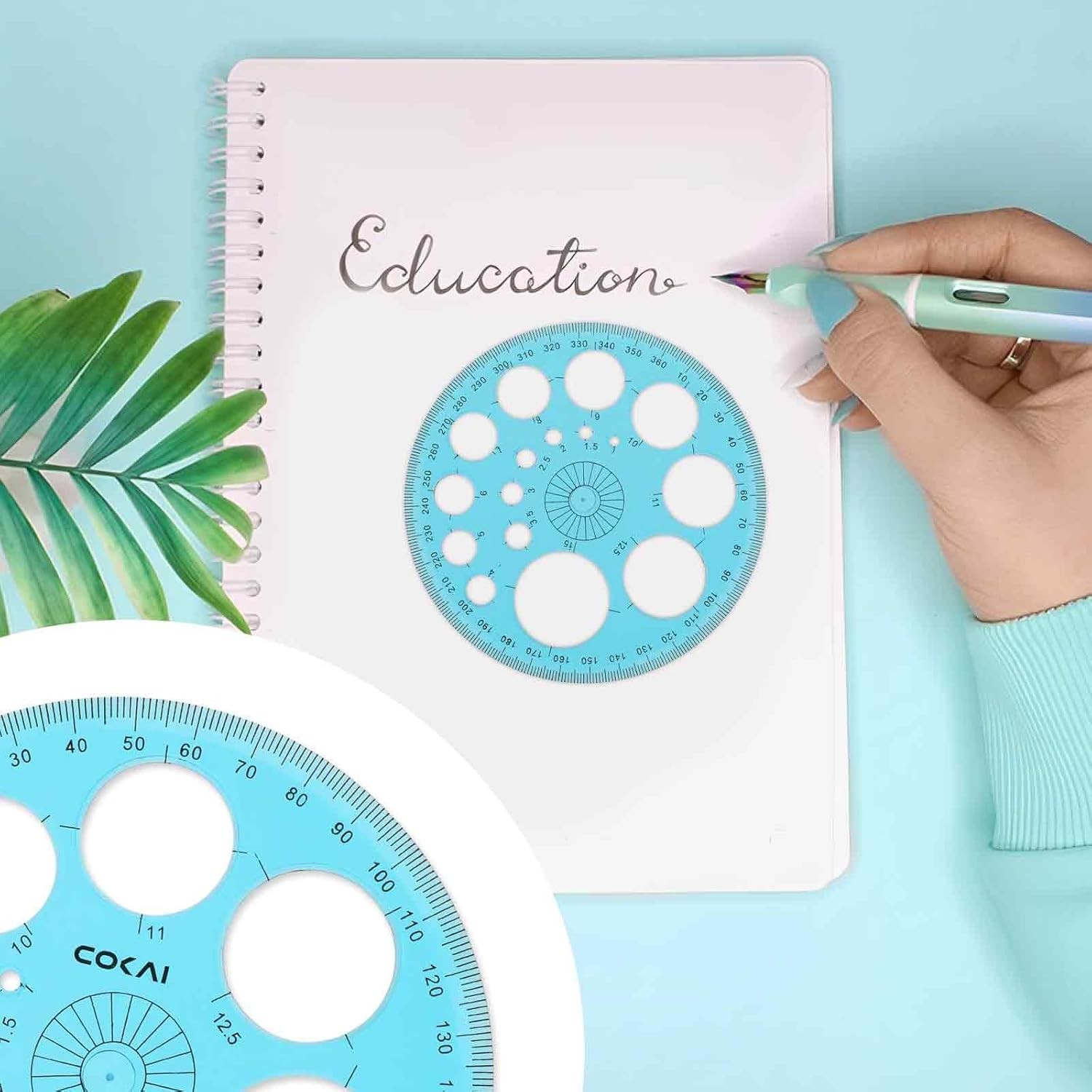 Circle Template for Drawing, Plastic Stencil Geometric blue