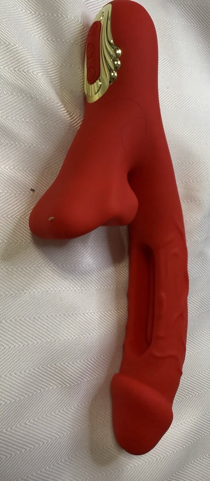 RED BORA G-SPOT TAPPING RABBIT VIBRATOR TRIPLE STIMULATION RECHARGEABLE VIBE