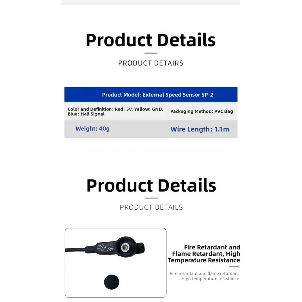 Electric Bike Speed Sensor with ABS Material Waterproof IPX7 Hall Effect Sensor