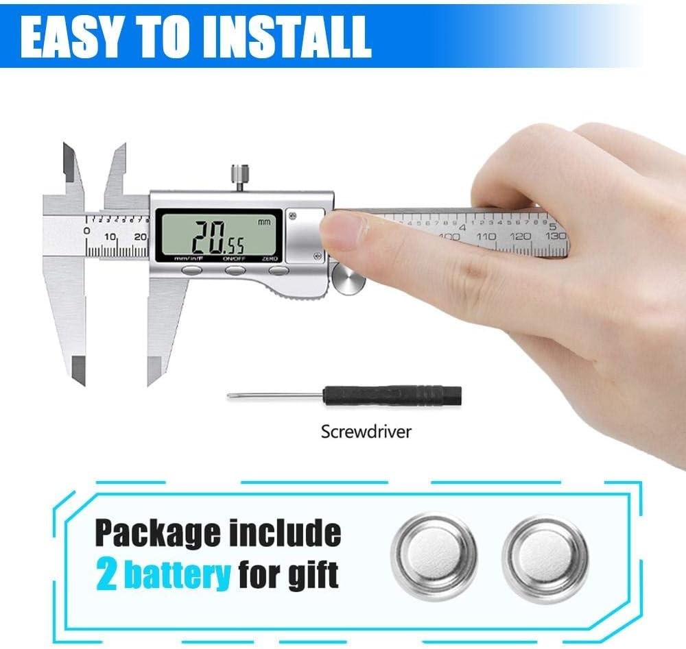 Versatile 6" Digital Caliper - Stainless Steel with Automatic Shut-off Feature