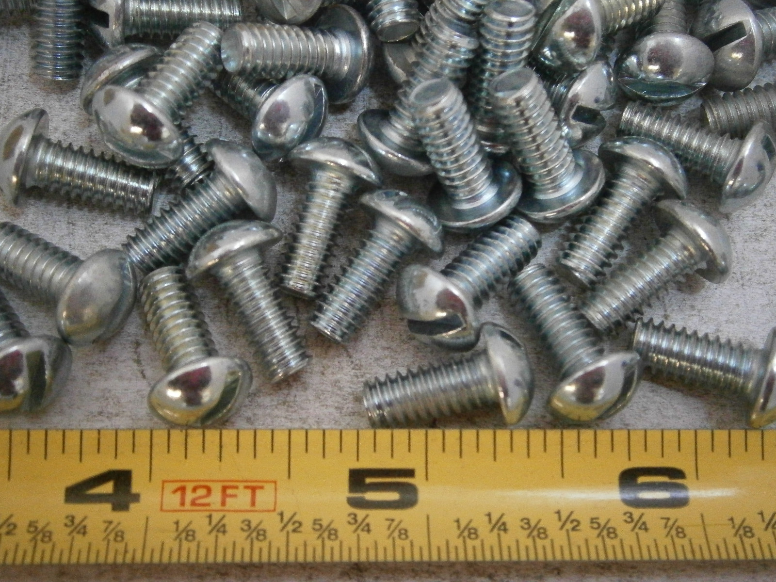 Machine Screws #12/24 x 1/2" Long Slotted Round Head Steel Zinc Lot of 100 #4863