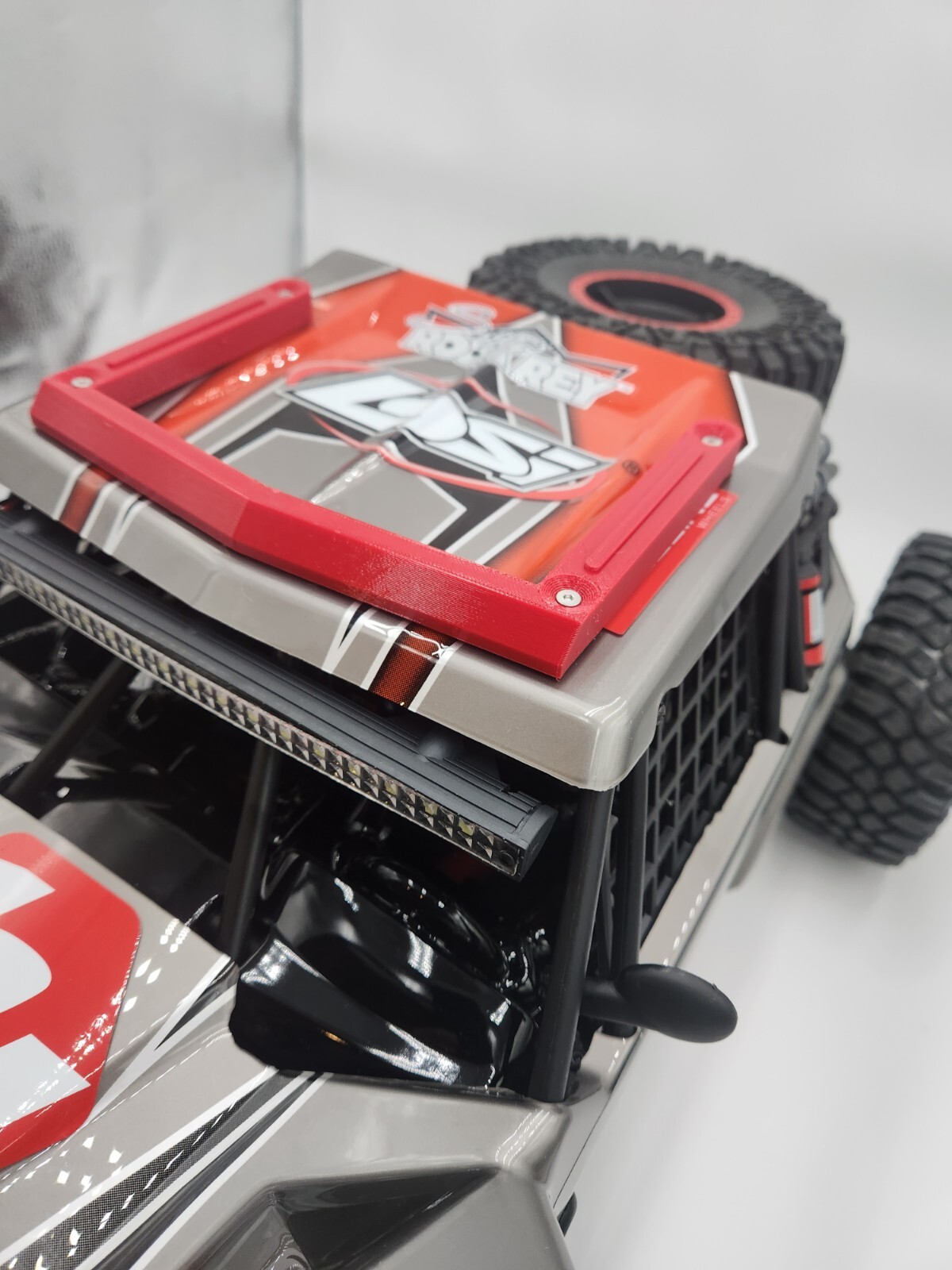 Custom made Losi Super Rock Rey roof mounted Skid Plate w/ SS screws