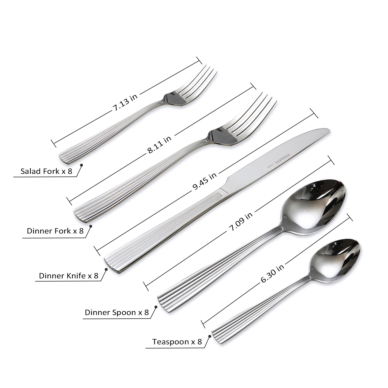 20/40pc Silverware Set Premium Stainless Steel Flatware Cutlery Kitchen Utensil