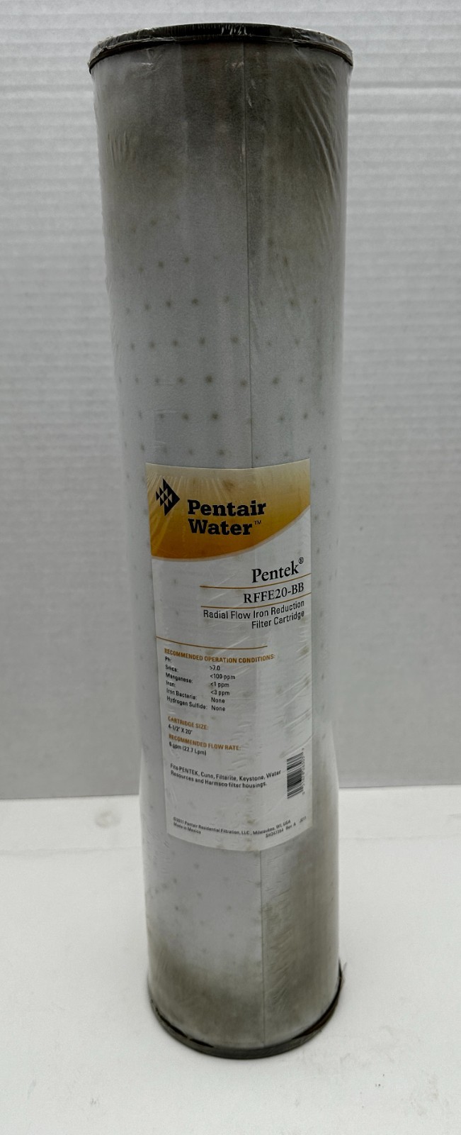 Pentair Water Pentek RFFE20-BB Radial Flow Iron Reduction Filter Cartridge