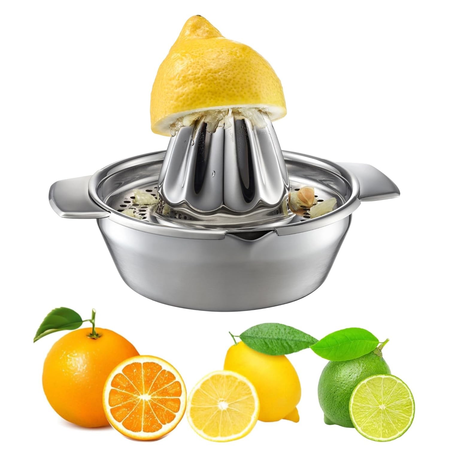 Lemon Orange Squeezer, Manual Juicer Stainless Steel Citrus Juicer Hand Press...
