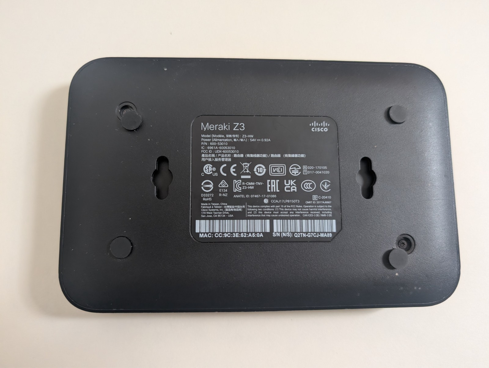 Cisco Meraki Z3 VPN Firewall -  UNIT ONLY