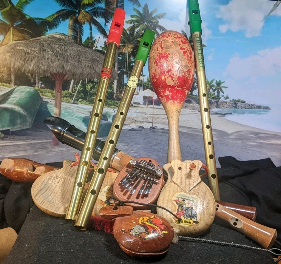 Vintage Music Castanets Recorders Whistles Shaker Party Kids Job Lot