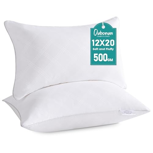 12 x 20 Pillow Inserts (Set of 2), Rectangle Square Interior 12 x 20 (2 Packs)