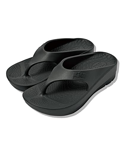 KiU Beach Slippers Simple Basic Recovery Sandals Type-A Black Large