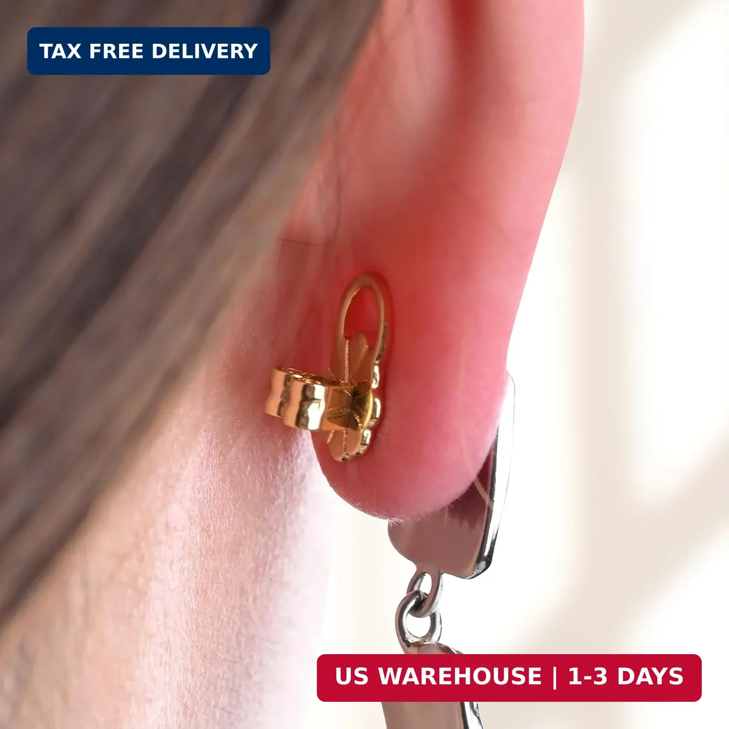 Earring Backs for Droopy Ears Heavy Earrings - Replacements Locking Ear Supports