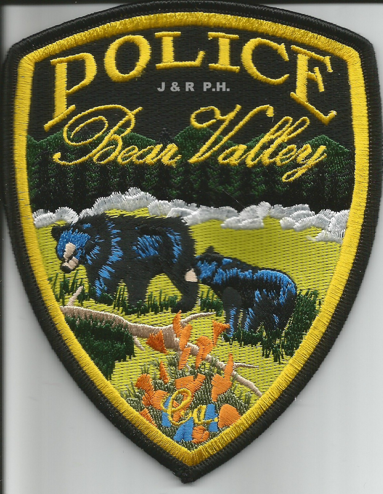 Bear Valley Police - 2 Bears, California (4" x 5") shoulder police patch (fire)