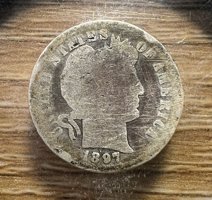 1897-P Barber Dime - Actual Coin Shown - Free Shipping & Tracking INV#619