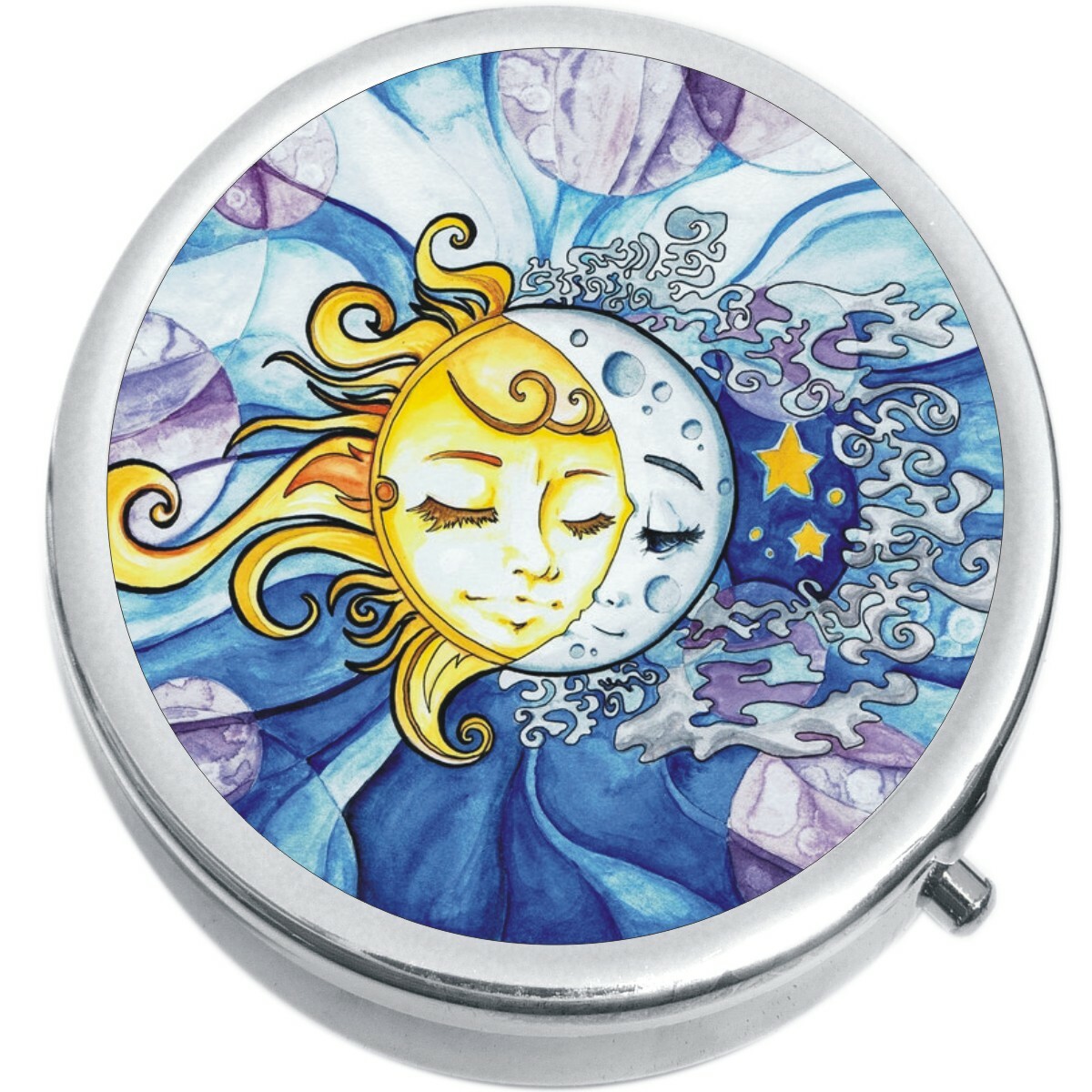 Moon And Sun Medicine Vitamin Compact Pill Box