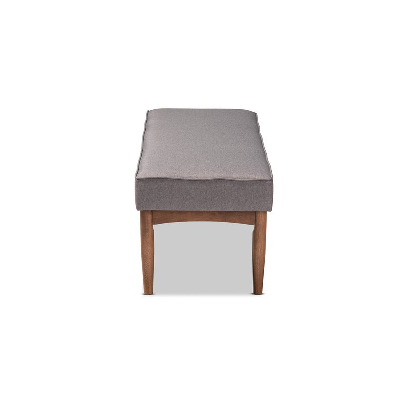 Baxton Studio Arvid Modern Fabric Upholstered Wood Dining Bench in Gray