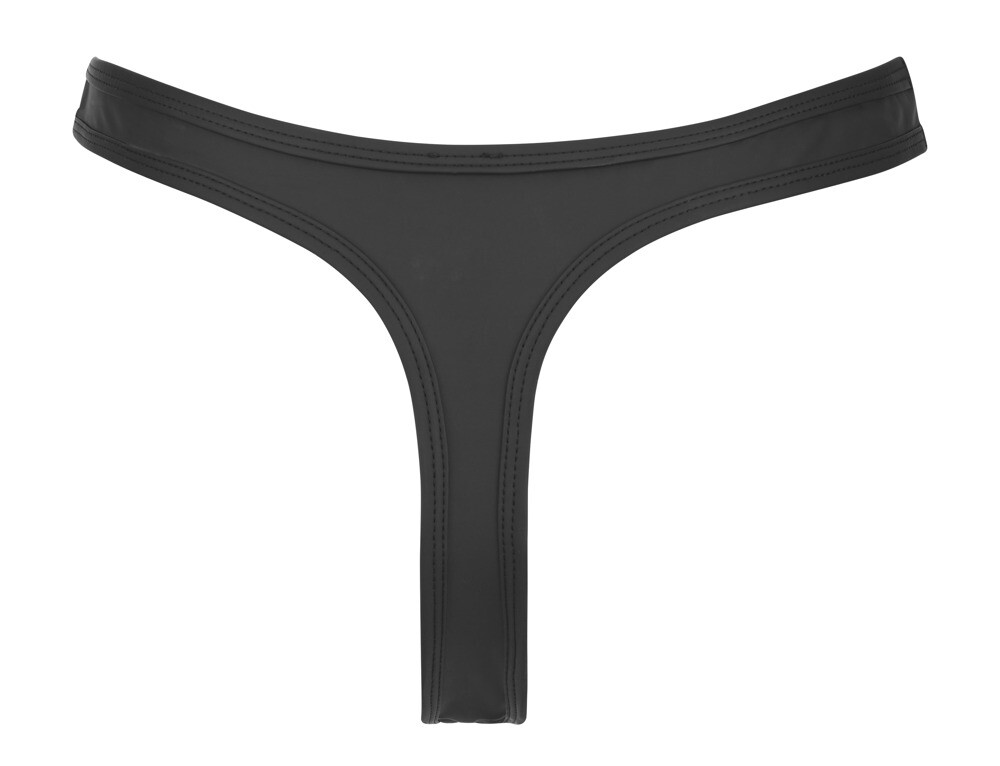 Black Thong With Front Opening