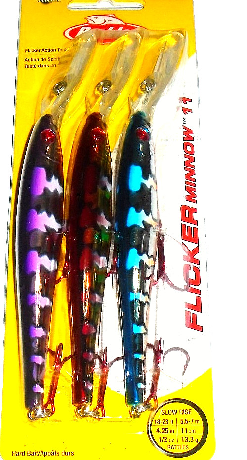 Berkley #11  Flicker Minnow Crankbaits (3-Pk-Purp-Blueberry Haze-Plum Martini)