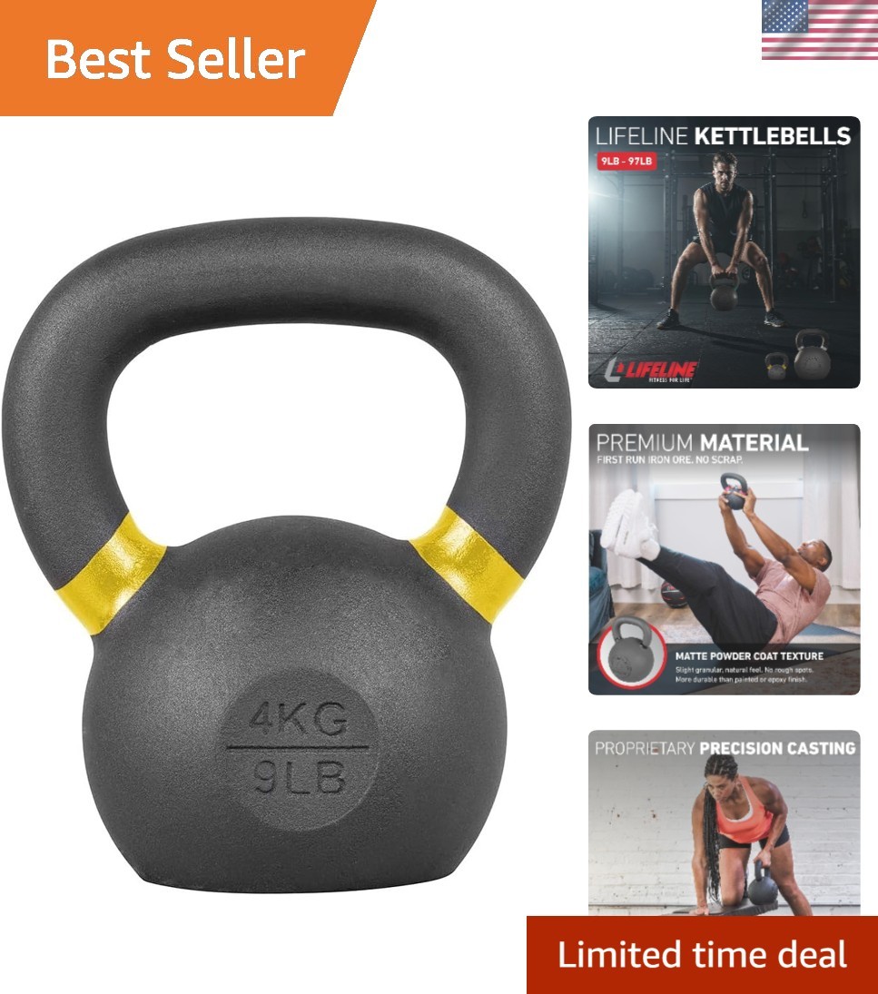 8.8 lb  Kettlebell - Virgin Iron with Matte Finish for Ultimate Strength