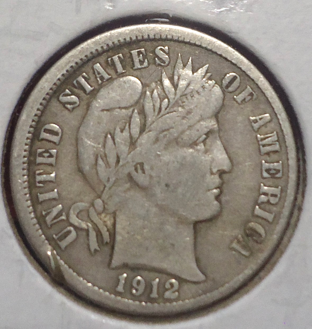1912 off center VF+ Philadelphia Barber silver 10C dime INV#B08 FREE SHIPPING!