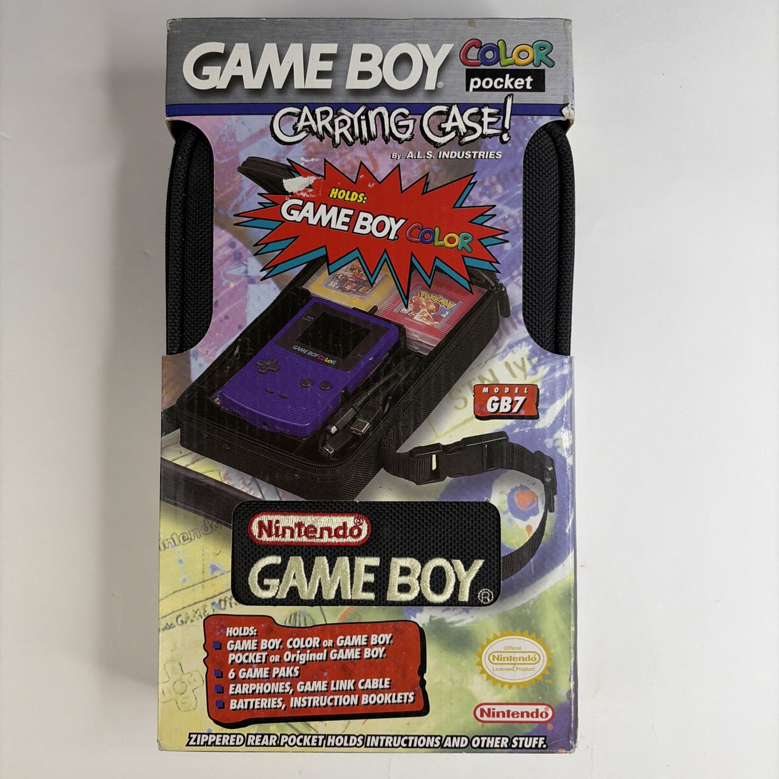 NEW! 1999s OFFICIAL NINTENDO GAME BOY COLOR TRAVEL CASE ALS INDUSTRIES OEM CIB
