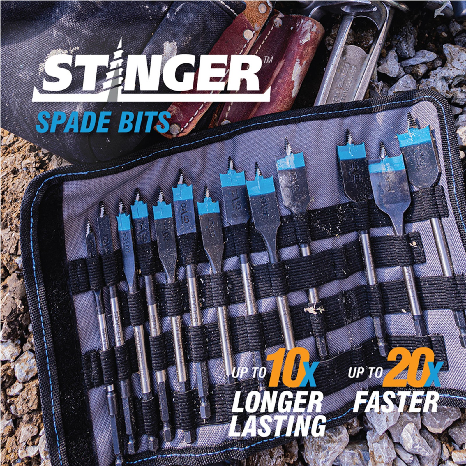 Spyder 8-Piece Spade Bit Set 11036CA-2 Bonus
