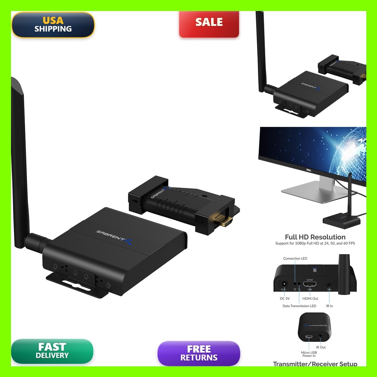 Sabrent Hdmi Wireless Extender Da-Hdwe